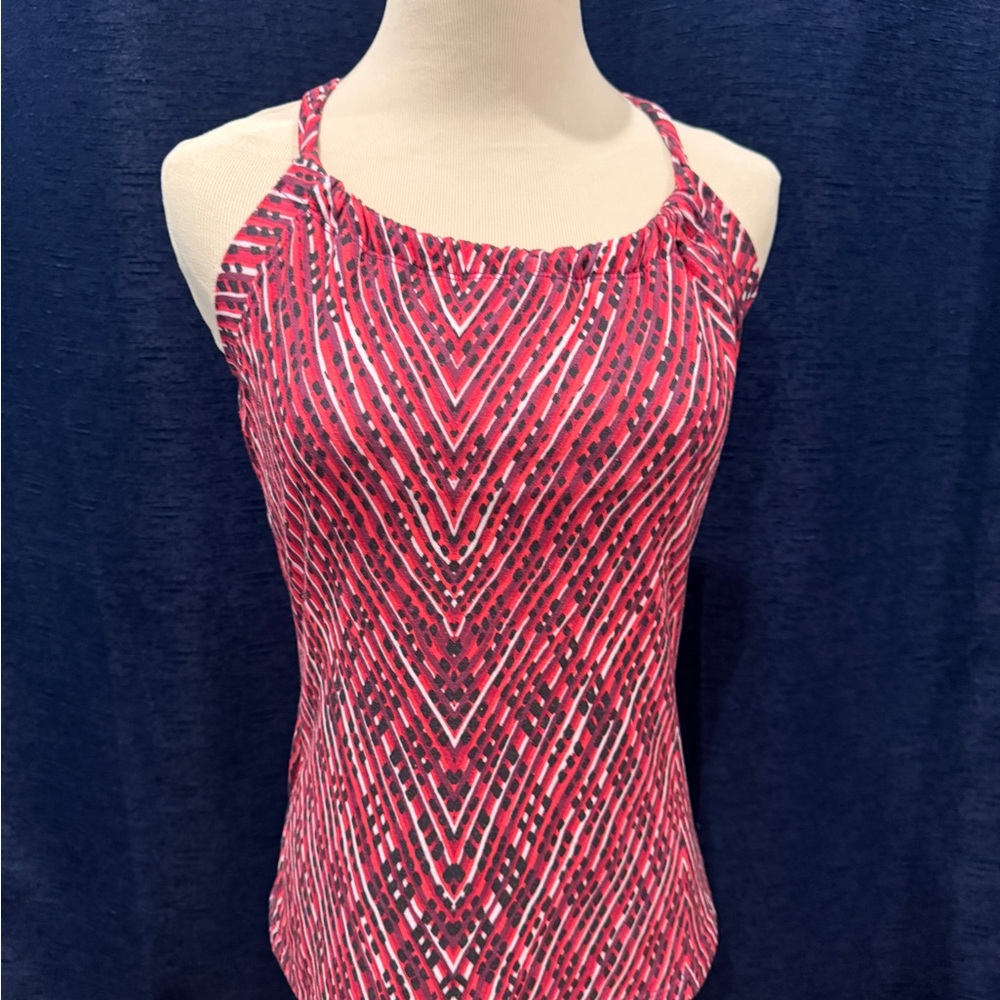 Prana Red and Purple Geometric Tank Top